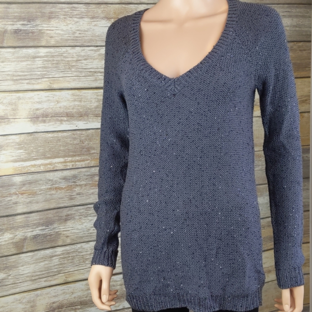 Splendid Sparkly Charcoal Pullover Sweater